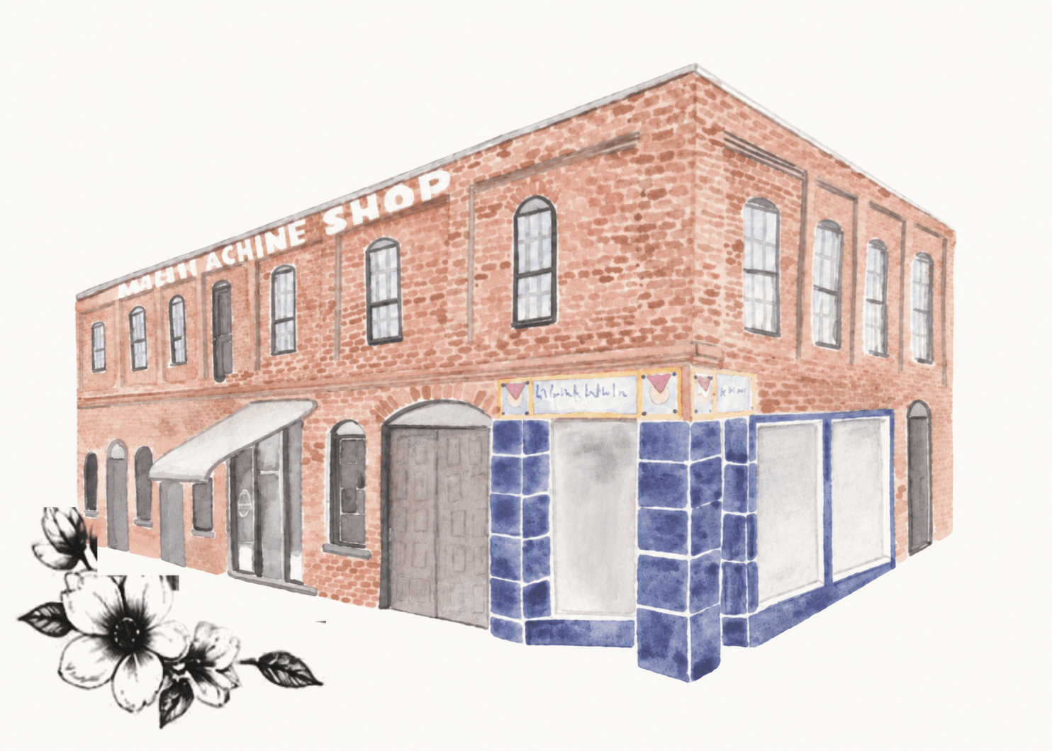 Watercolor illustration of the Hendricks building