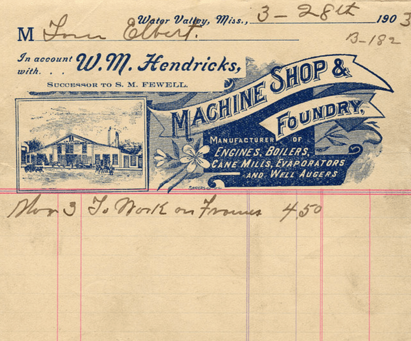 W.M. Hendricks Machine Shop & Foundry document